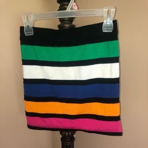 Multi colored striped mini skirt